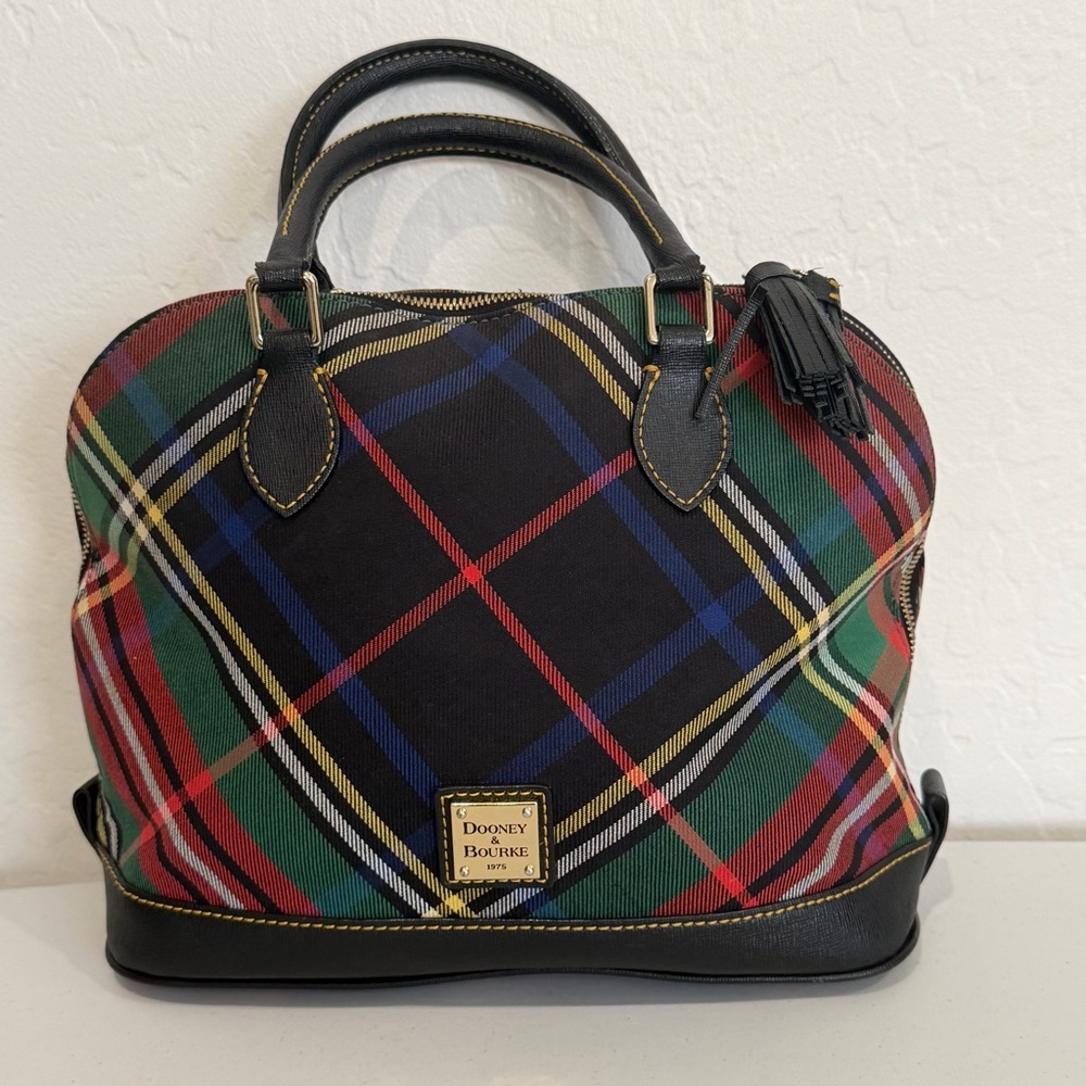 Dooney & Bourke Tartan Plaid Satchel - Picture 2 of 14